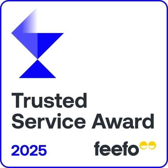 we are stoked and proud to win a FEEFO 2025 service award.