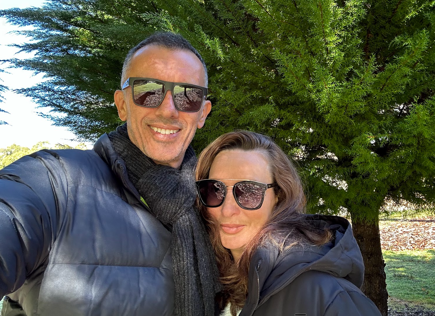 Andrew and Siobhan Thomson in a Hobart garden, June 2024