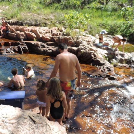 Andrew, Ivy and Asha at a swimming hole in Litchfield National Park, August 2013