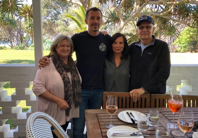 Andrew, Siobhan, Ken and Judy at a birthday lunch at Halcyon House, Cabarita Beach