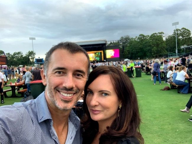 Andrew and Siobhan Thomson at the Elton John Farewell Yellow Brick Road concert in Coffs Harbour, February 2020