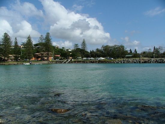 Cudgen Creek Kingscliff at high tide, the photo that started the Lily's Florist story
