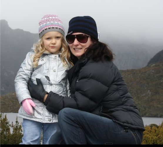 Siobhan and Asha Thomson at Cradle Mountain during their Tasmania road trip