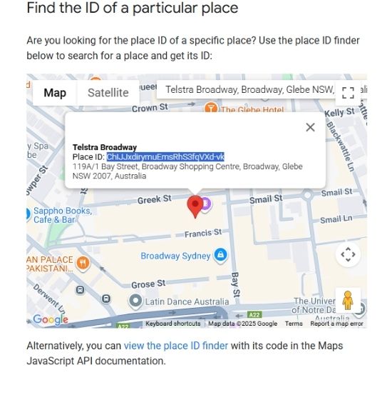 finding your place ID in Google